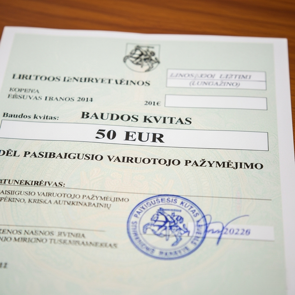 Pasibaigęs vairuotojo pažymėjimas 2025: viskas, ką reikia žinoti apie baudas, draudimą ir netikėtas pasekmes