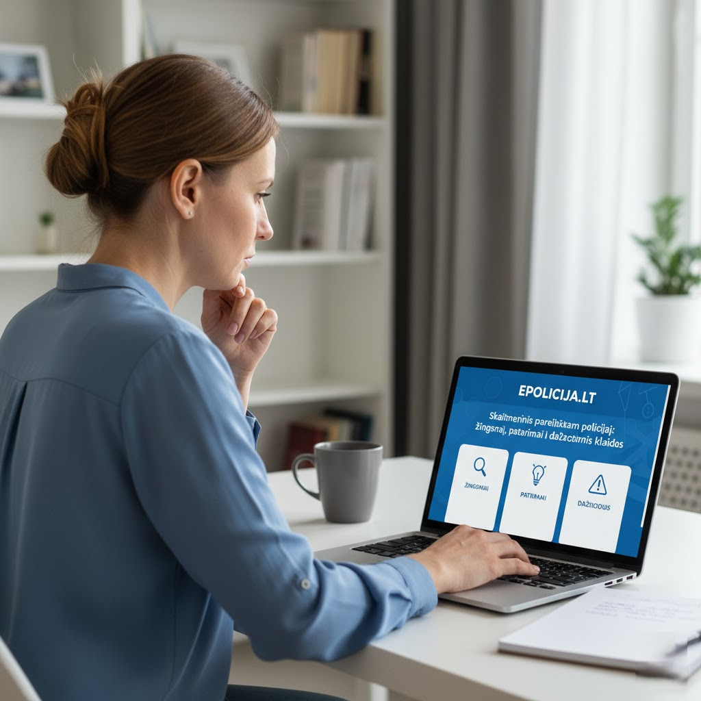Skaitmeninis pareiškimas policijai: žingsniai, patarimai ir dažniausios klaidos per Epolicija.lt