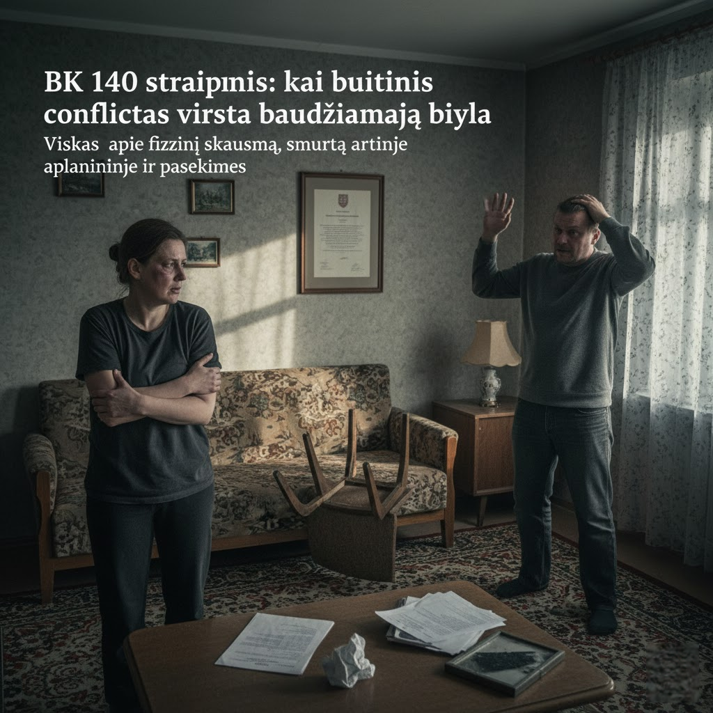 BK 140 straipsnis: kai buitinis konfliktas virsta baudžiamąja byla. Viskas apie fizinį skausmą, smurtą artimoje aplinkoje ir pasekmes
