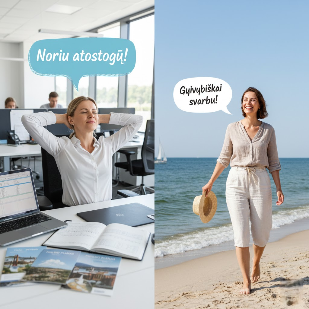 „Noriu atostogų!“: Nuo dejonės biure iki realaus poilsio plano (ir kodėl tai gyvybiškai svarbu)