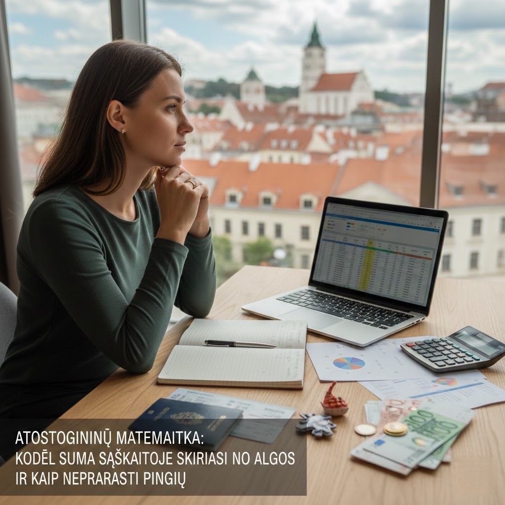 Atostoginių matematika: kodėl suma sąskaitoje skiriasi nuo algos ir kaip neprarasti pinigų Atostoginių matematika: kodėl suma sąskaitoje skiriasi nuo algos ir kaip neprarasti pinigų