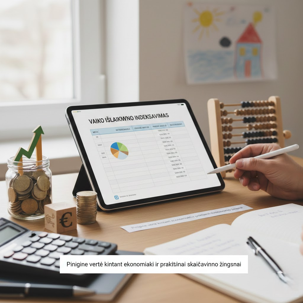 Vaiko išlaikymo indeksavimas: piniginė vertė kintant ekonomikai ir praktiniai skaičiavimo žingsniai