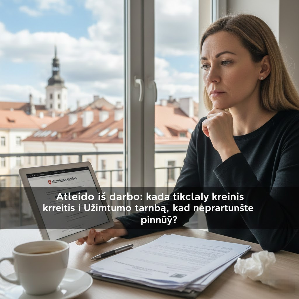 Atleido iš darbo: kada tiksliai kreiptis į Užimtumo tarnybą, kad neprarastumėte pinigų?