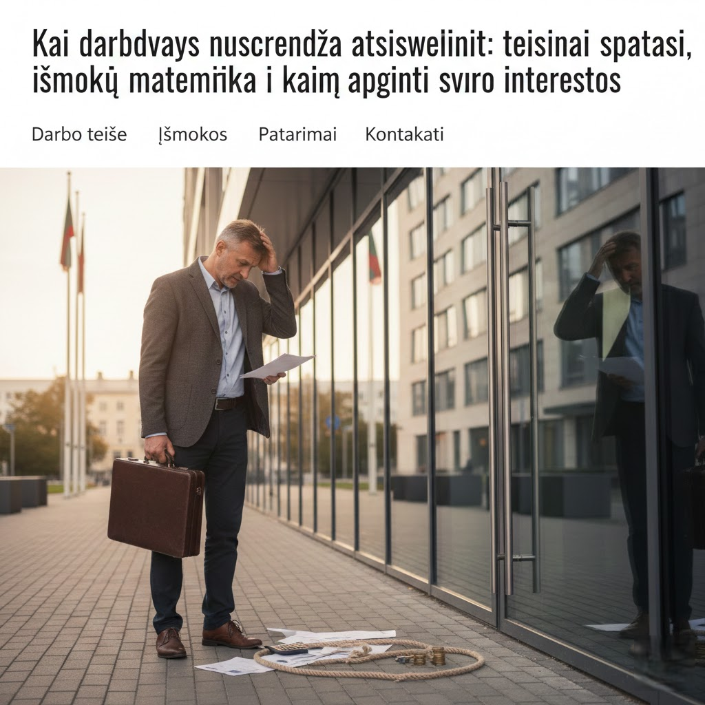 Kai darbdavys nusprendžia atsisveikinti: teisiniai spąstai, išmokų matematika ir kaip apginti savo interesus