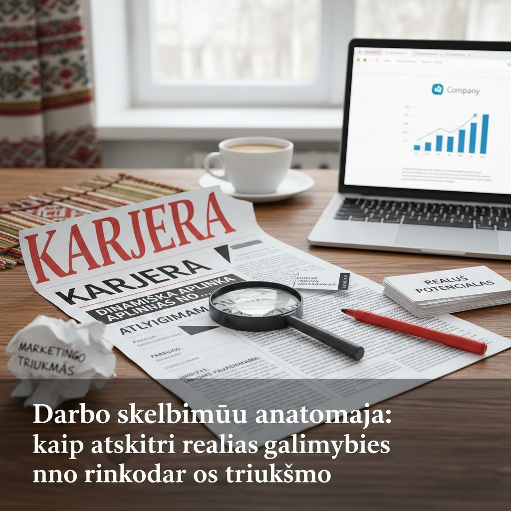Darbo skelbimų anatomija: kaip atskirti realias galimybes nuo rinkodaros triukšmo