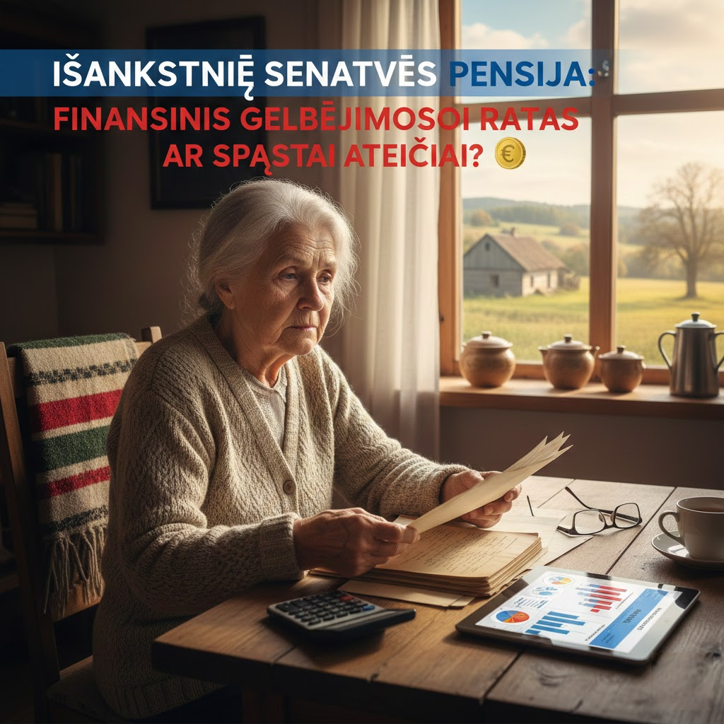 Išankstinė senatvės pensija: Finansinis gelbėjimosi ratas ar spąstai ateičiai?