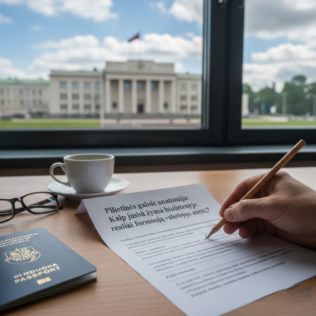 Pilietinės galios anatomija: Kaip jūsų žyma biuletenyje realiai formuoja valstybės ateitį?