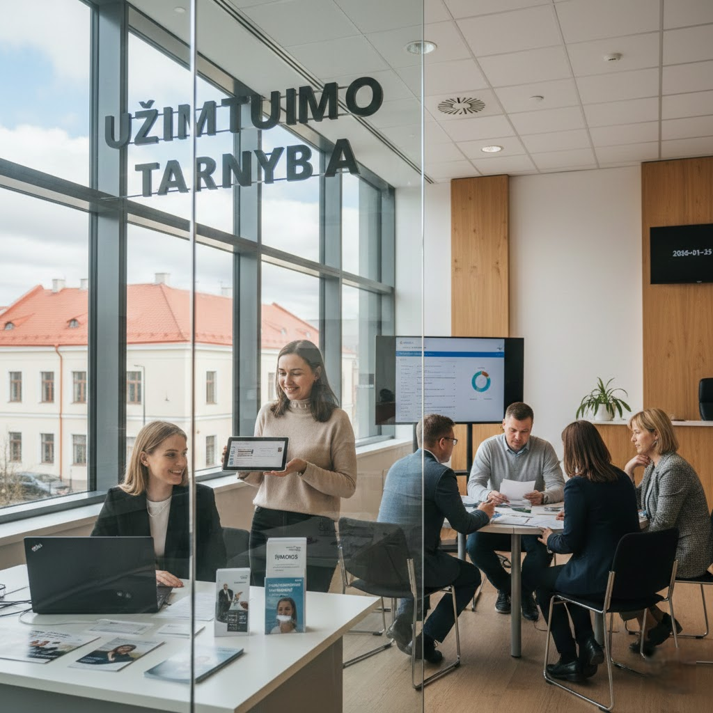 Užimtumo tarnyba šiandien: realios galimybės, išmokos ir karjeros posūkiai