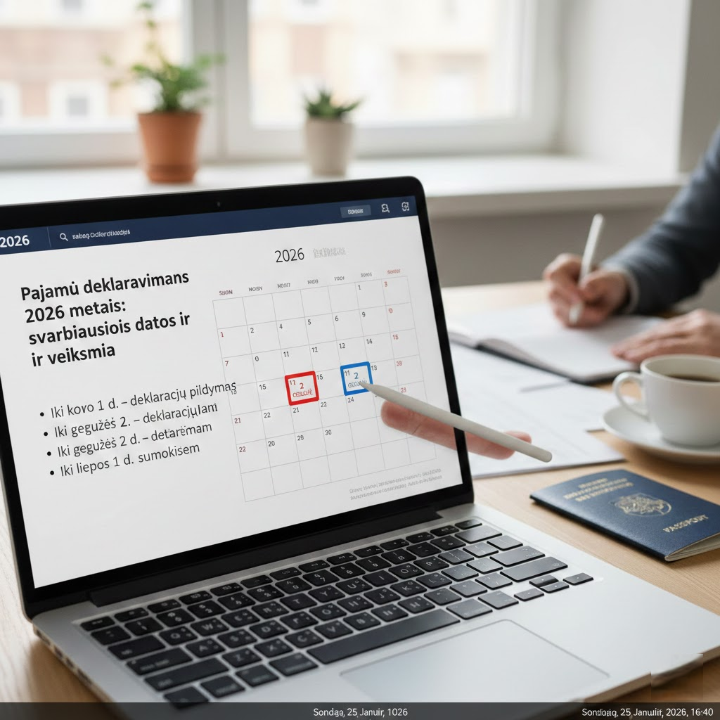 Pajamų deklaravimas 2026 metais: svarbiausios datos ir veiksmai
