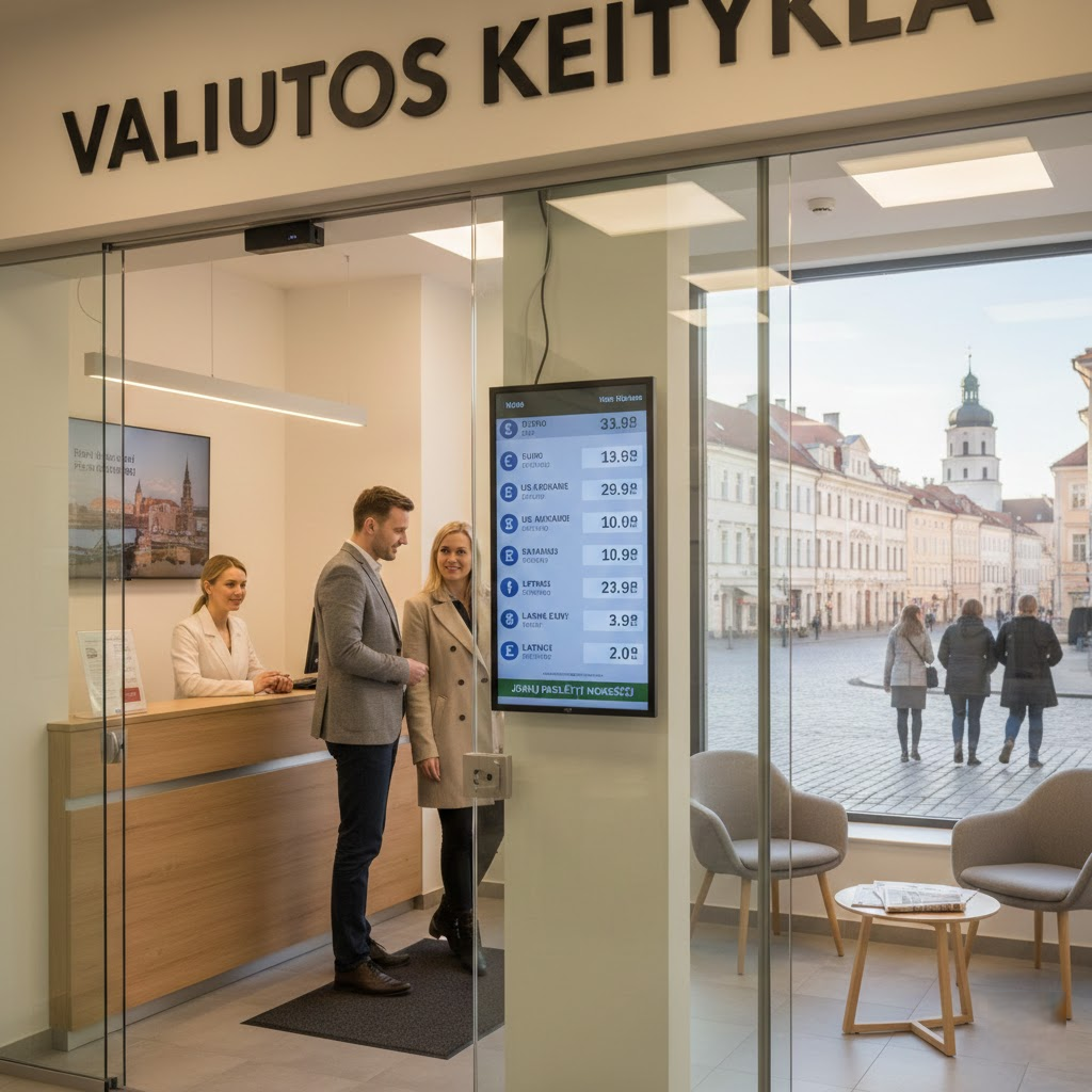 Valiutos keitykla Vilnius: Strategijos, kaip rasti geriausią kursą ir išvengti paslėptų mokesčių