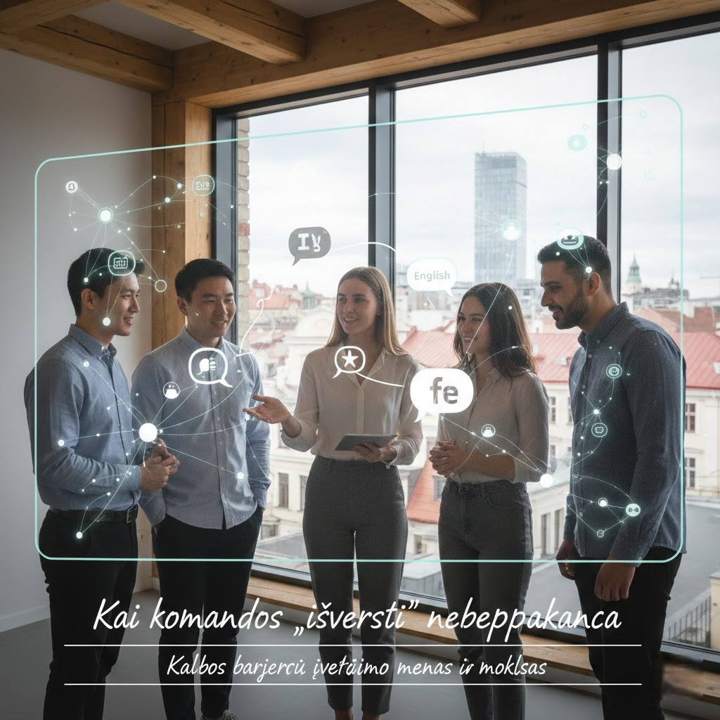 Kai komandos „išversti“ nebepakanka: Kalbos barjerų įveikimo menas ir mokslas