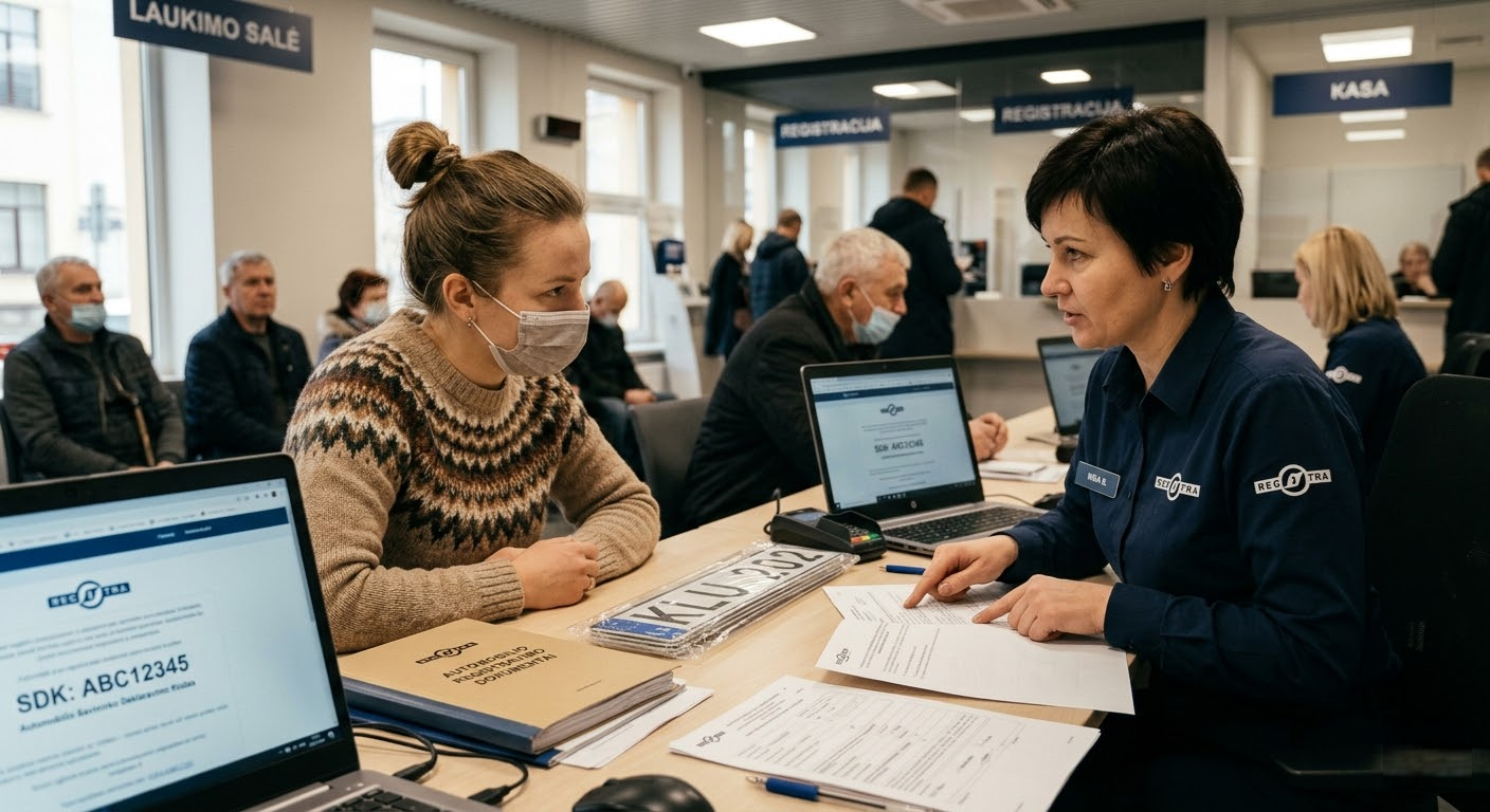 Automobilio registravimas Lietuvoje: Išsamus 2026 m. gidas – nuo SDK kodo iki naujų numerių