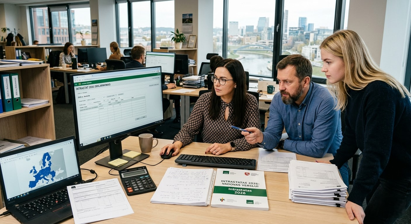 Intrastatas 2026: Išsamus vadovas verslui – nuo prievolės atsiradimo iki praktinių deklaravimo subtilybių