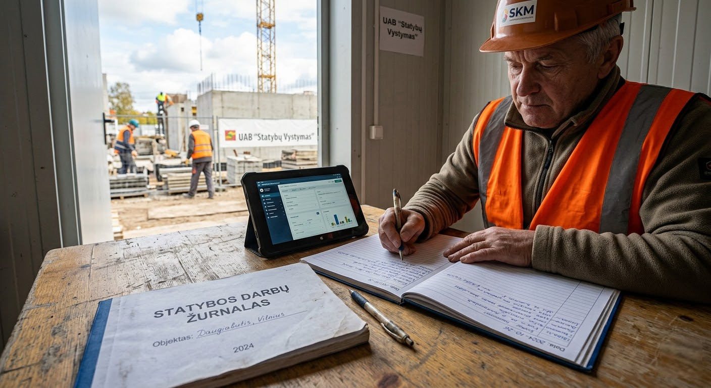 Statybos darbų žurnalas: Kompleksiškas gidas nuo teisinių reikalavimų iki skaitmeninės ateities