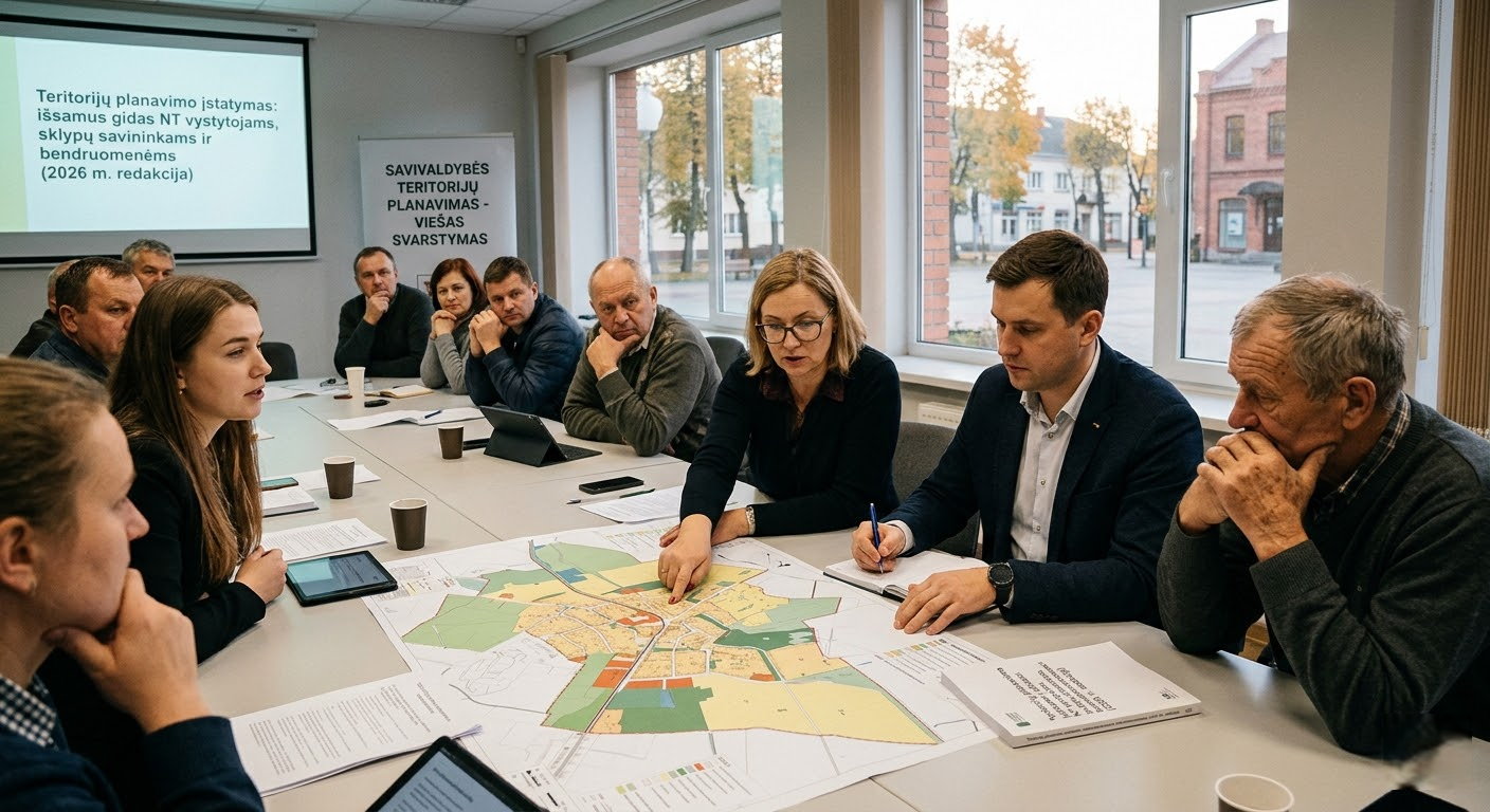 Teritorijų planavimo įstatymas: išsamus gidas NT vystytojams, sklypų savininkams ir bendruomenėms (2026 m. redakcija)