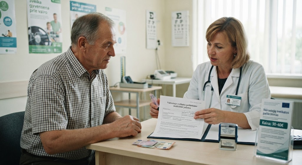 Vairuotojų sveikatos patikrinimas: kiek kainuoja medicininė pažyma ir ką būtina žinoti?